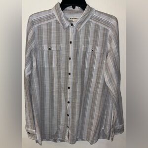 Ruff Hewn Women’s Size Large L Button Up Shirt Long Sleeve Striped Multicolor